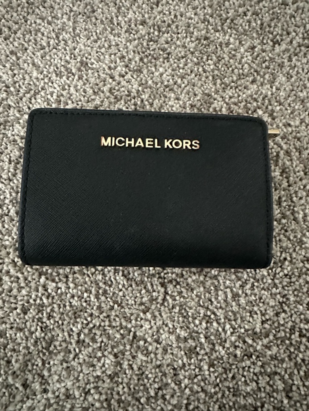 Michael Kors Black Compact Zip Wallet